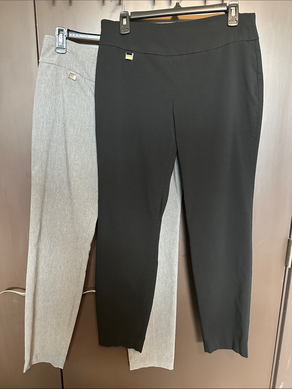 Alfani Women's Tummy Control Pull on Woven Straight Leg Pants Bundle of 2